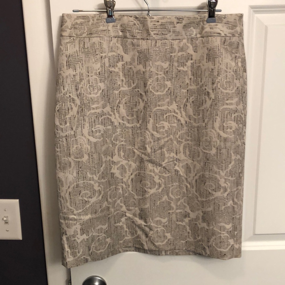 Ann Taylor size 10 silver thread skirt